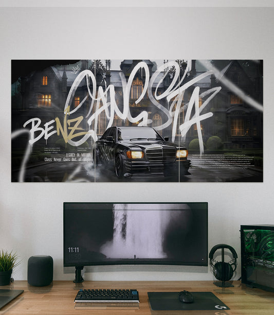 Mercedes Benz 190E W201 | Classic Benz Street Art Set | 3 Piece Set