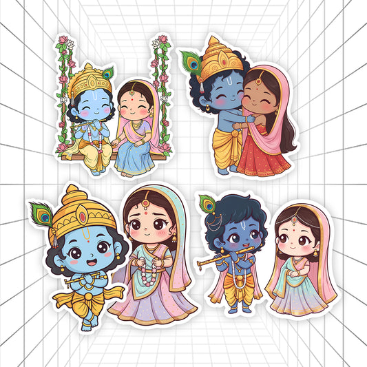 RadhaKrishna Stickers #01 | Stickerized | 5 Stickers