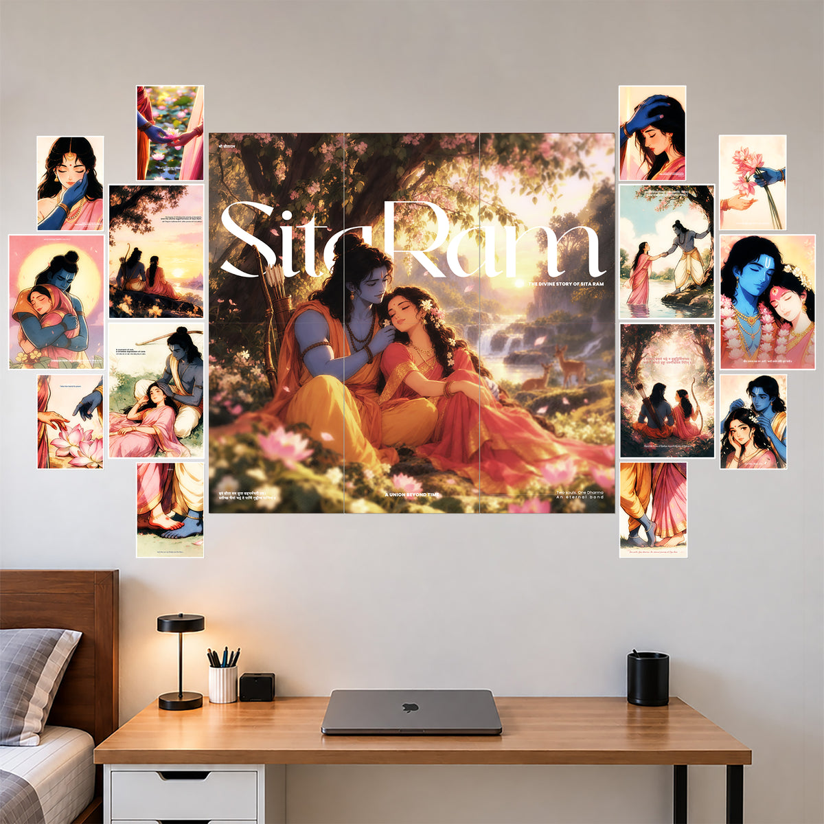 Ram Sita Eternal Companionship Wall Setup  Ramayanam  20 Piece A3 A4 A5 Mix Pack