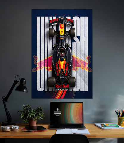 Red Bull Racing RB19 | Unleash the Bull | Formula 1 Wall Art | 4 Piece Set