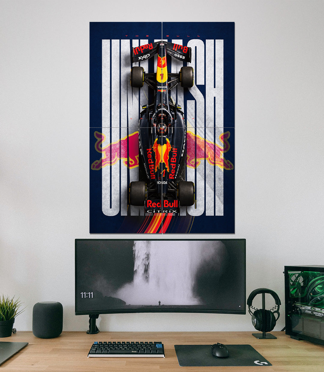 Red Bull Racing RB19 | Unleash the Bull | Formula 1 Wall Art | 4 Piece Set