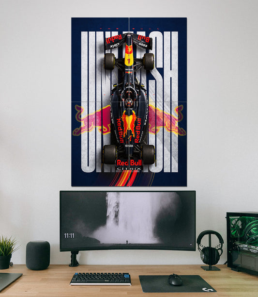 Red Bull Racing RB19 | Unleash the Bull | Formula 1 Wall Art | 4 Piece Set