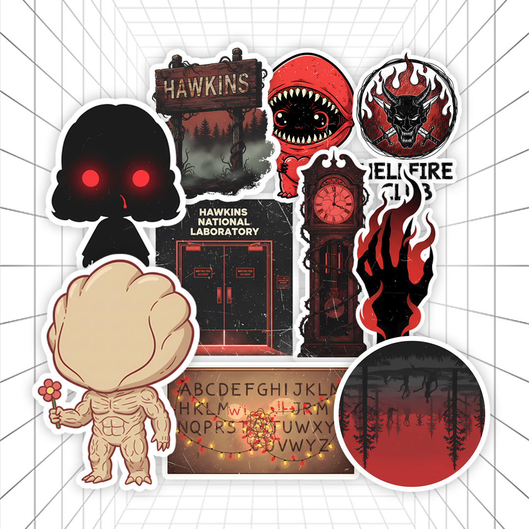 Red & Black Hawkins Universe | Stranger Things #01 | Stickerized | 10 Stickers