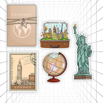 Aesthetic Travel Journal Sticker #01 | Stickerized | 5 Stickers