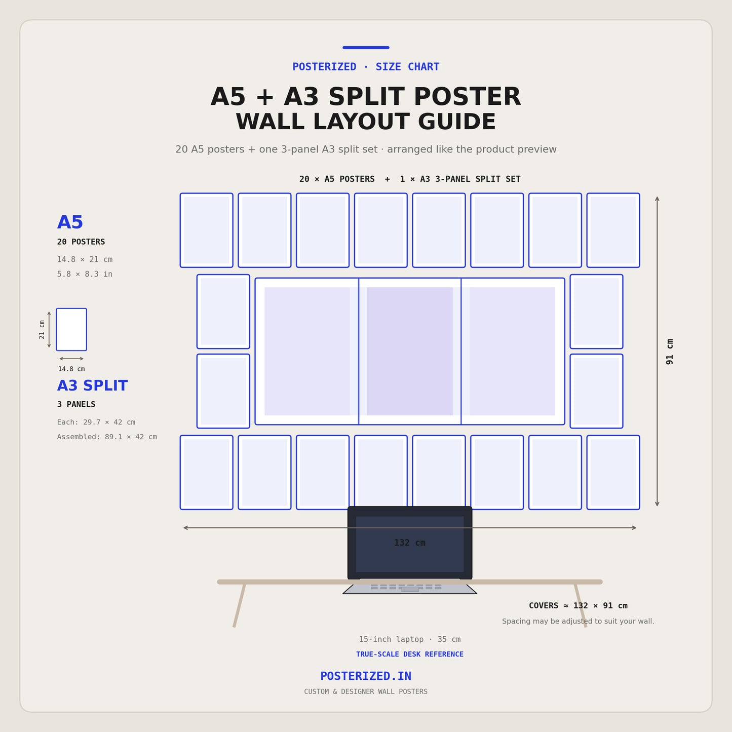 Ultimate Gaming Wall Setup Combo | 23 Piece Panel Set (1 A3 Split Set + 20 A5 Prints