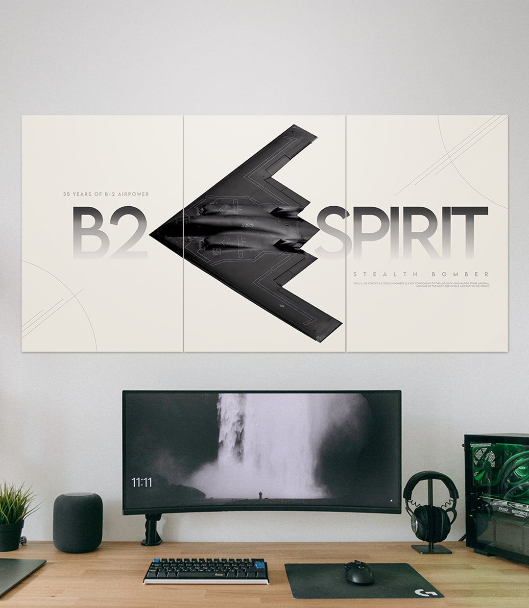 Stealth Bomber B2 Spirit | Fighter Jet | 3 Piece Set - A4