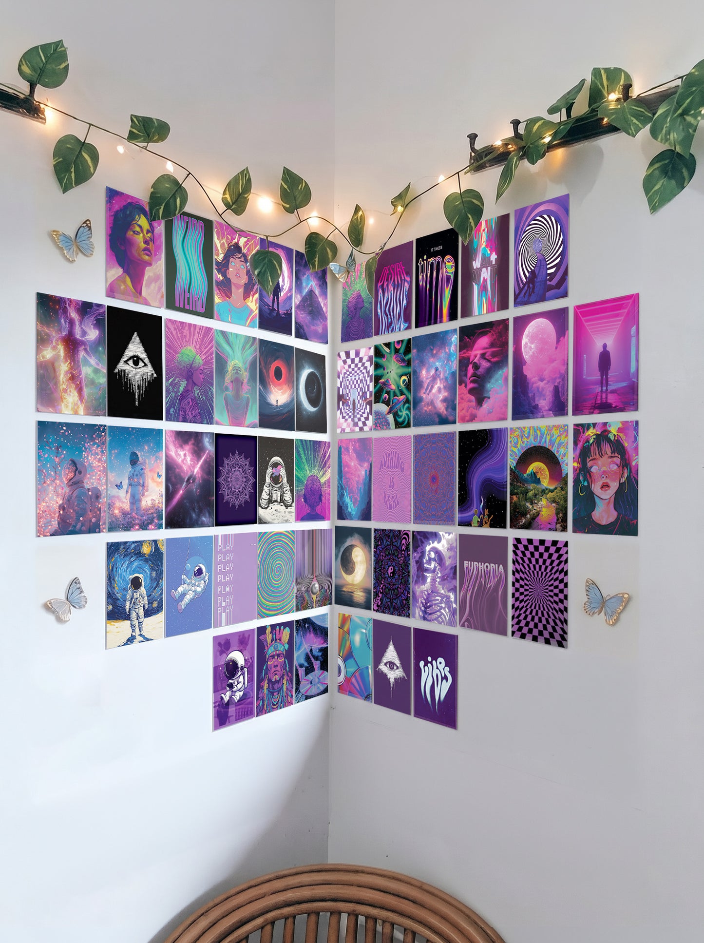50 Epic Trippy Aesthetic Collage Set | Wall Setup Pack
