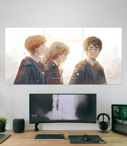 The Golden Trio | Harrypotter Friendship Art | 3 Piece Set