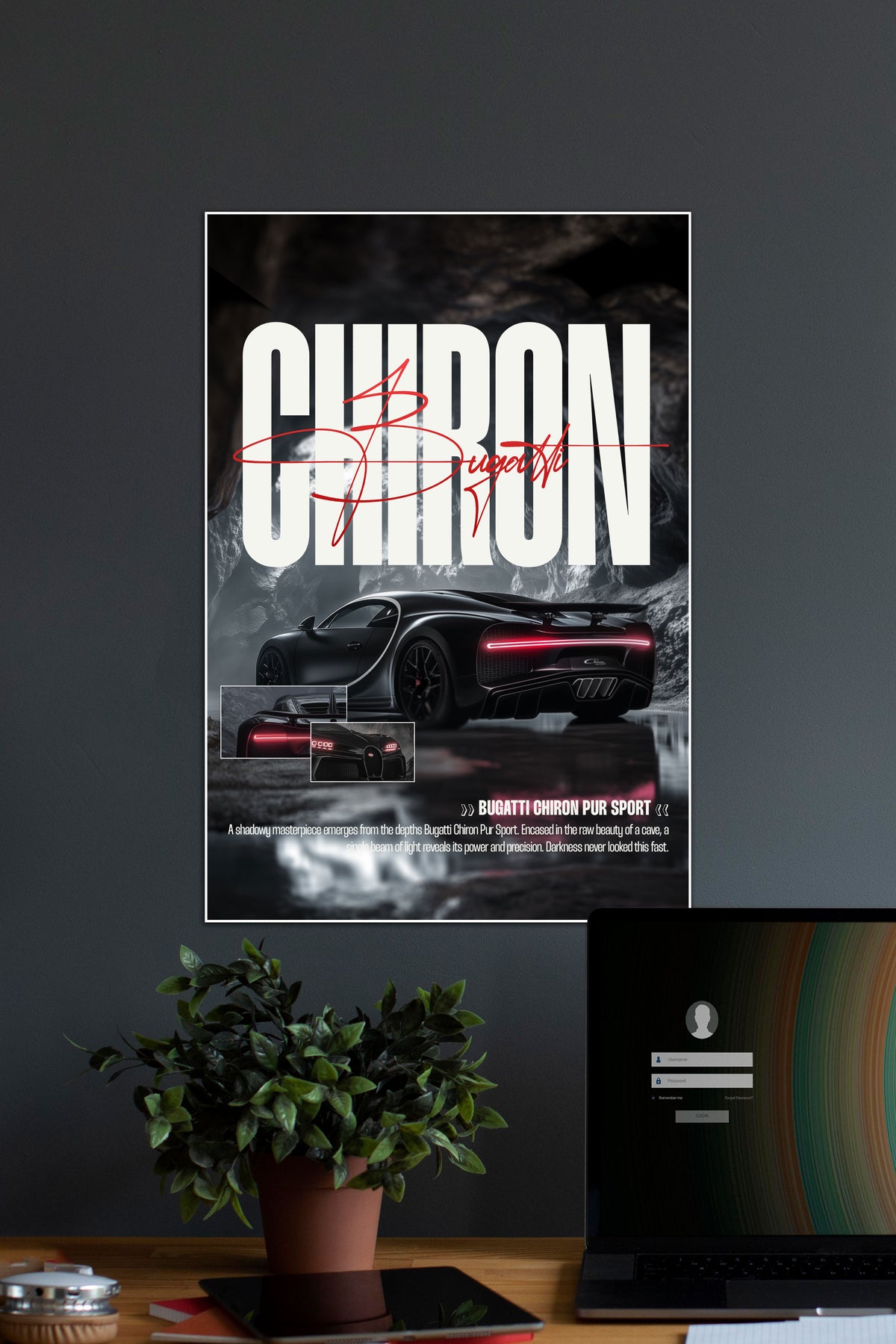Bugatti Chiron Pur Sport | CONCEPT CARS #09 | CAR POSTERS - A4