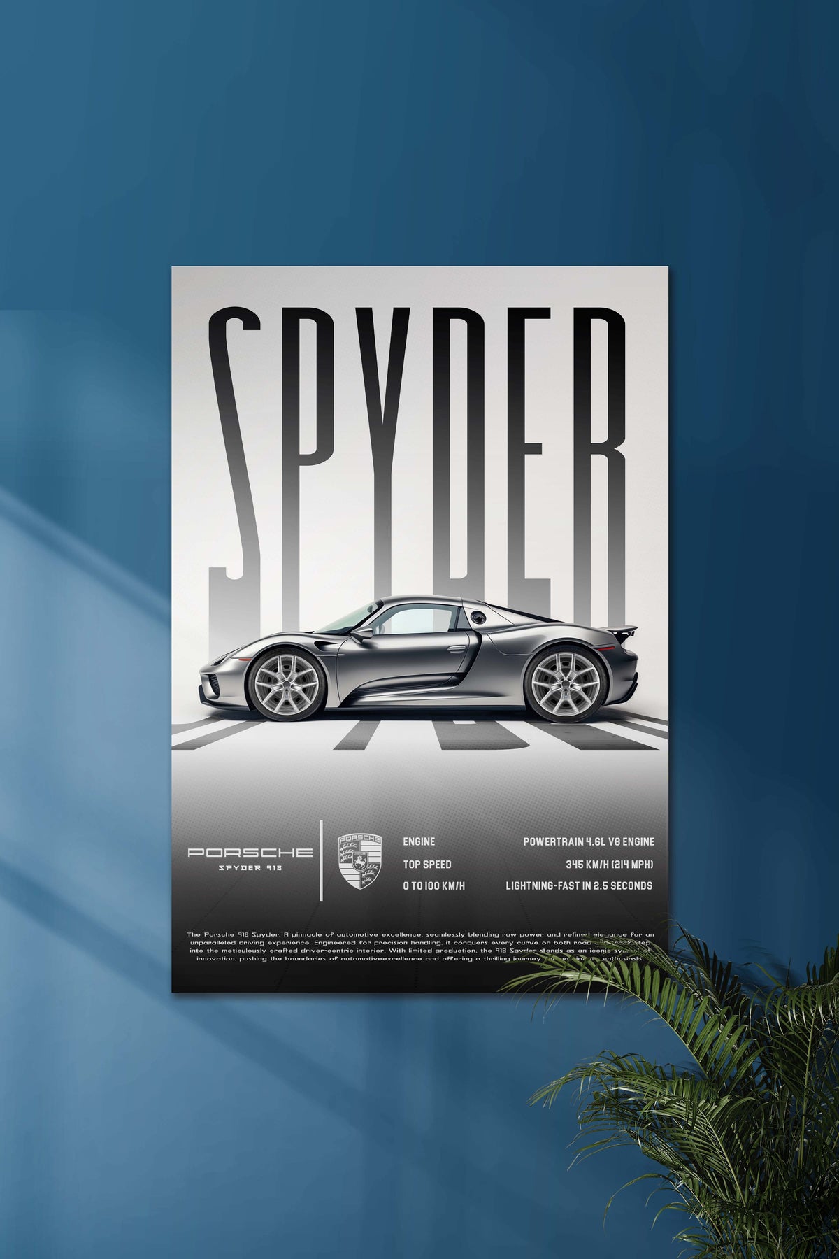 PORSCHE SPYDER 918 | SOLID CARS #01 | CAR POSTERS - A4