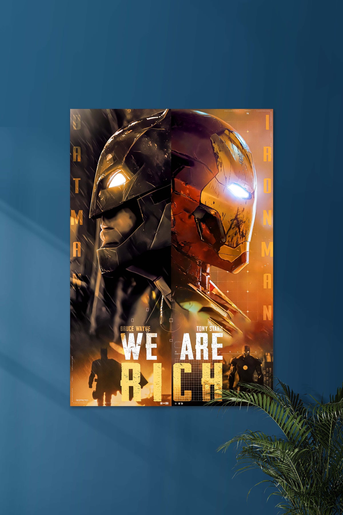 WE ARE RICH #01 | TONY STARK & BRUCE WAYNE | MARVEL & DC Poster - A4