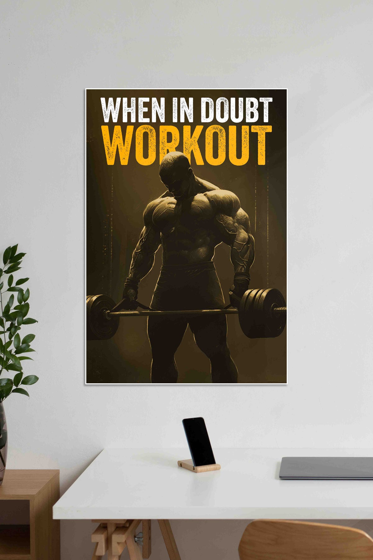 When in Doubt WORKOUT | GYM | Motivational Poster - A4