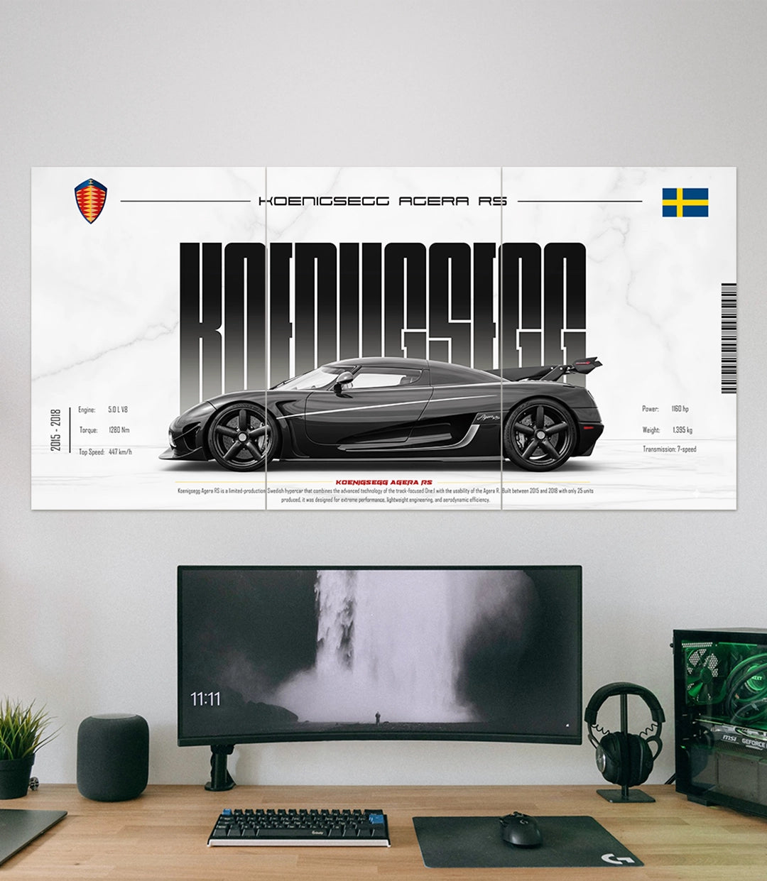 Koenigsegg Agera RS | Solid Car Set | 3 Piece Set