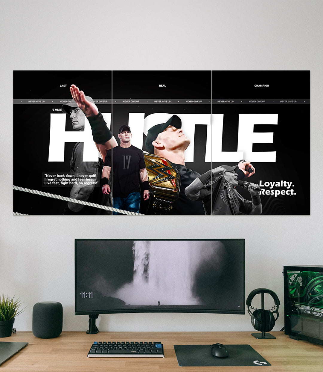 Hustle Loyalty Respect | John Cena | 3 Piece Set - A4