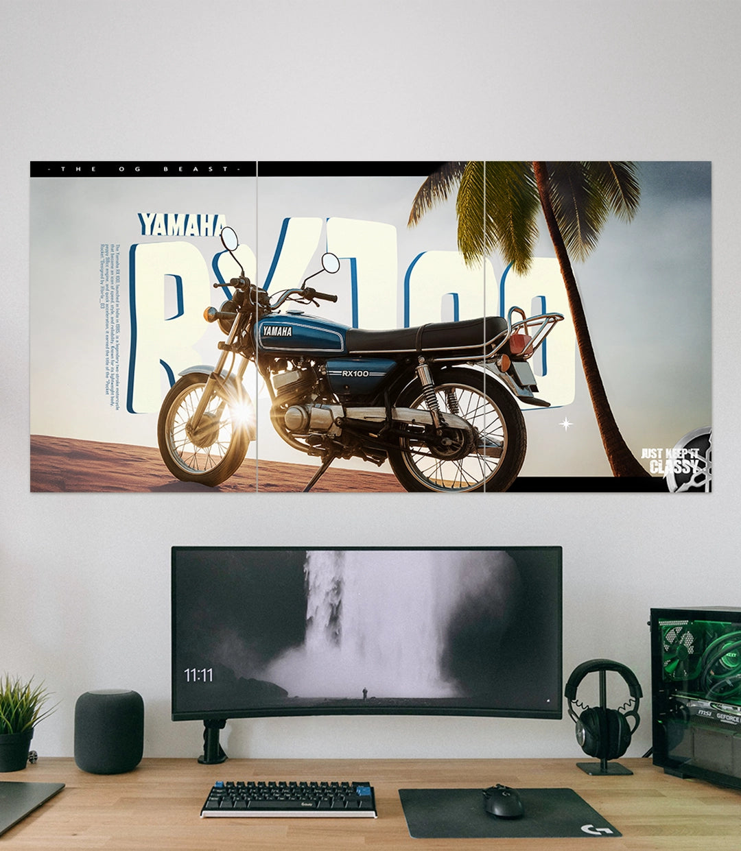 Yamaha RX 100| Bike Set | 3 Piece Set | Posterized.in