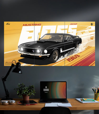 Ford Mustang Boss 302  | Car Set | 3 Piece Set