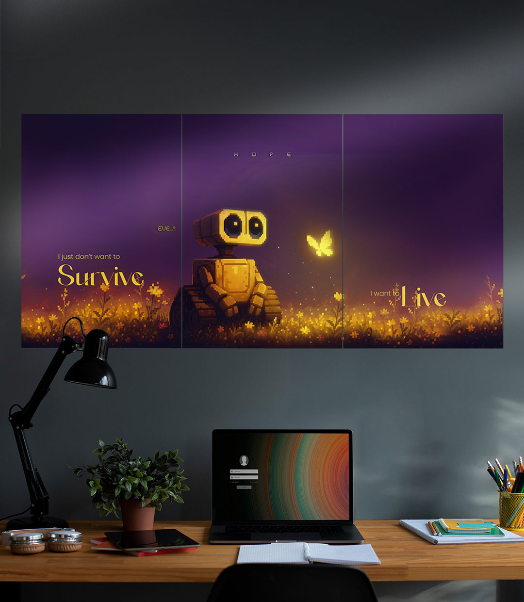 Hope | Wall E | Motivation | 3 Piece Set – Posterized