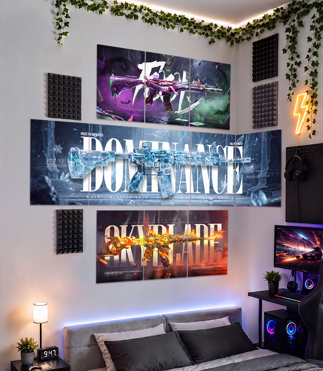 M416 Legendary Weapon Split Panel Set | Gaming Wall Combo