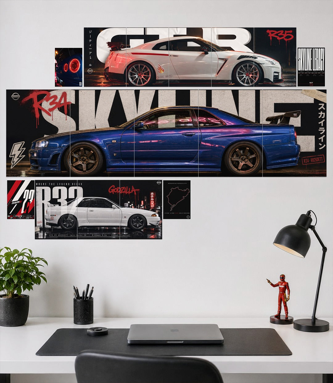 SKYLINE Legacy Wall Set | Nissan Combo |  17 Piece A4 A3 & A5 Mix Pack