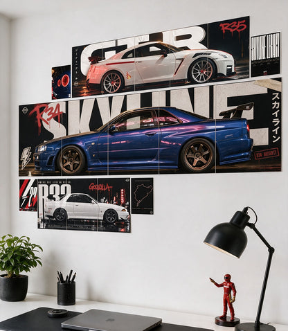 SKYLINE Legacy Wall Set | Nissan Combo |  17 Piece A4 A3 & A5 Mix Pack