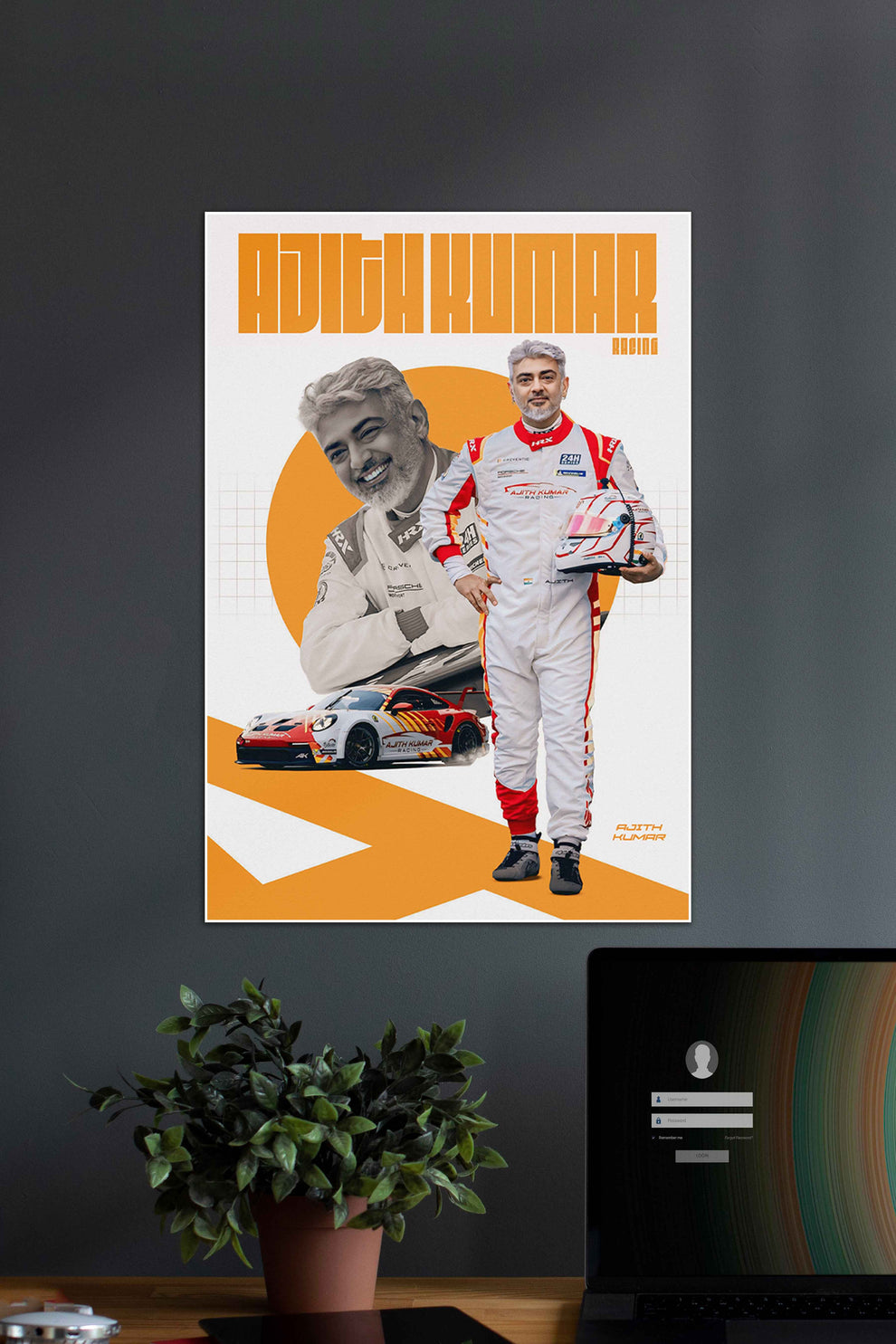 Ajith Racing Laptop Sticker Ajith Kumar Racing #00 | Ajith Kumar x Car Posters – Posterized