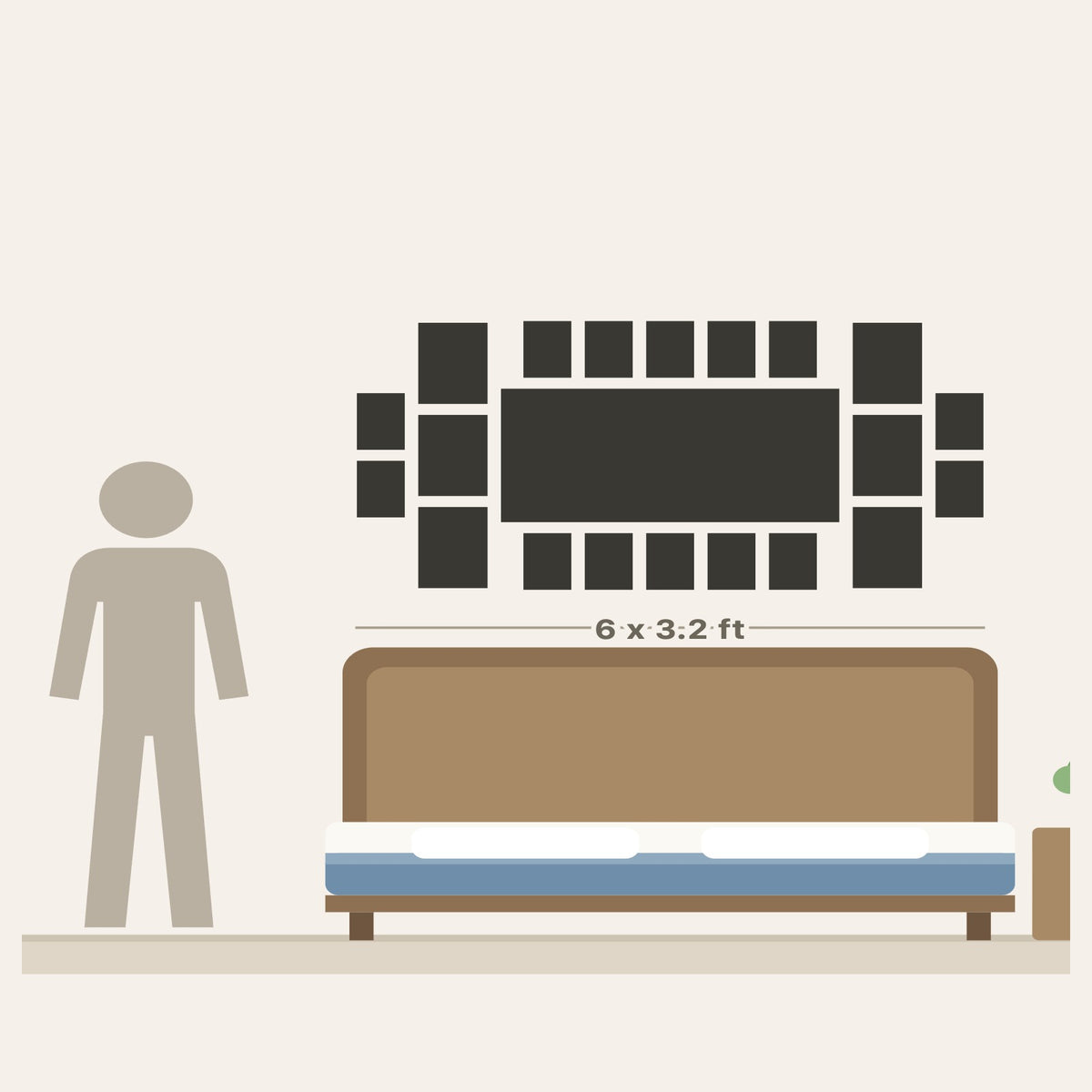 Full Wall poster layout - 23 posters, about 6 x 3.2 ft