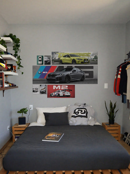 BMW M Series wall setup pack in a real room, view 1