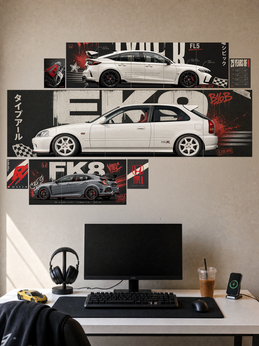 Honda Civic Type R Evolution Combo | Wall Setup Pack | 17 Piece A4 A3 A5 Mix Pack