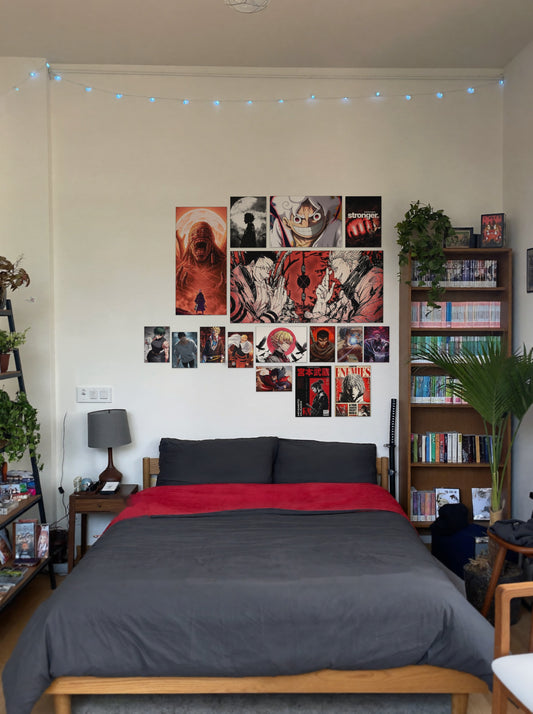 Epic Battle Characters wall setup pack in a real room, view 1