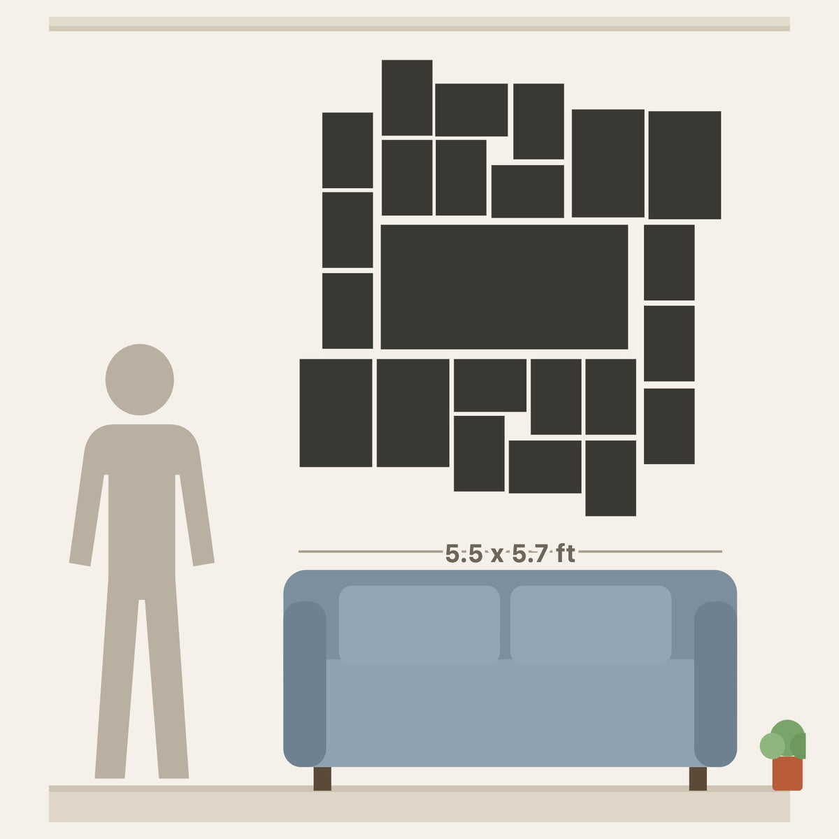 Mega Wall poster layout - 25 posters, about 5.5 x 5.7 ft