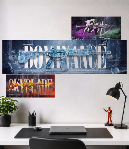 M416 Legendary 3 Weapon Skin | Split Panel Set | Wall Setup Pack