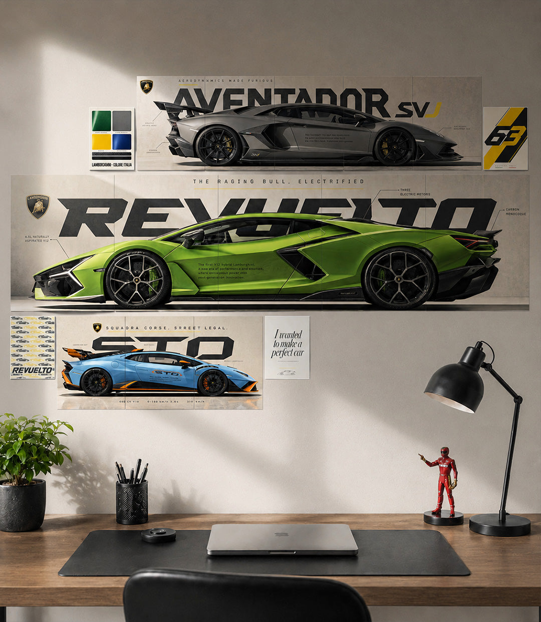 Perfect Lamborghini Wall Setup | 17 Piece A4 A3 & A5 Mix Pack