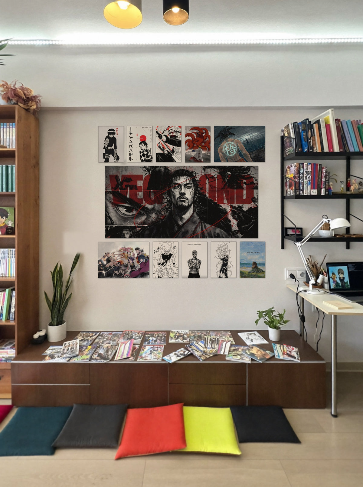 Legendary Warriors wall setup pack in a real room, view 2