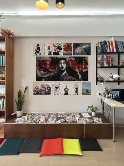 Legendary Warriors wall setup pack in a real room, view 2