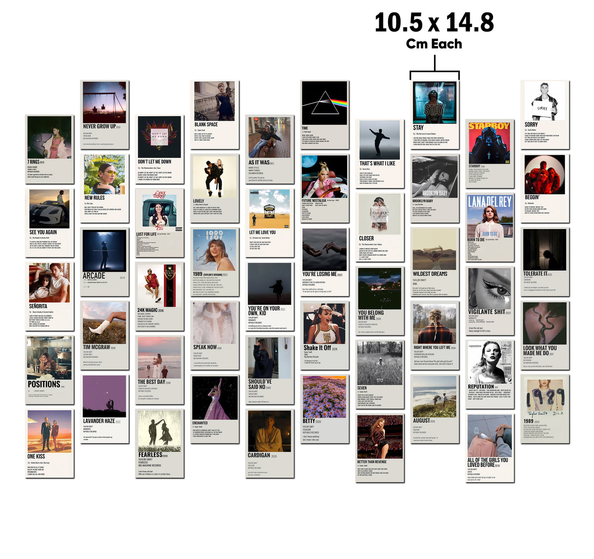 50 Epic Aesthetic Music Card Collage Set – Posterized