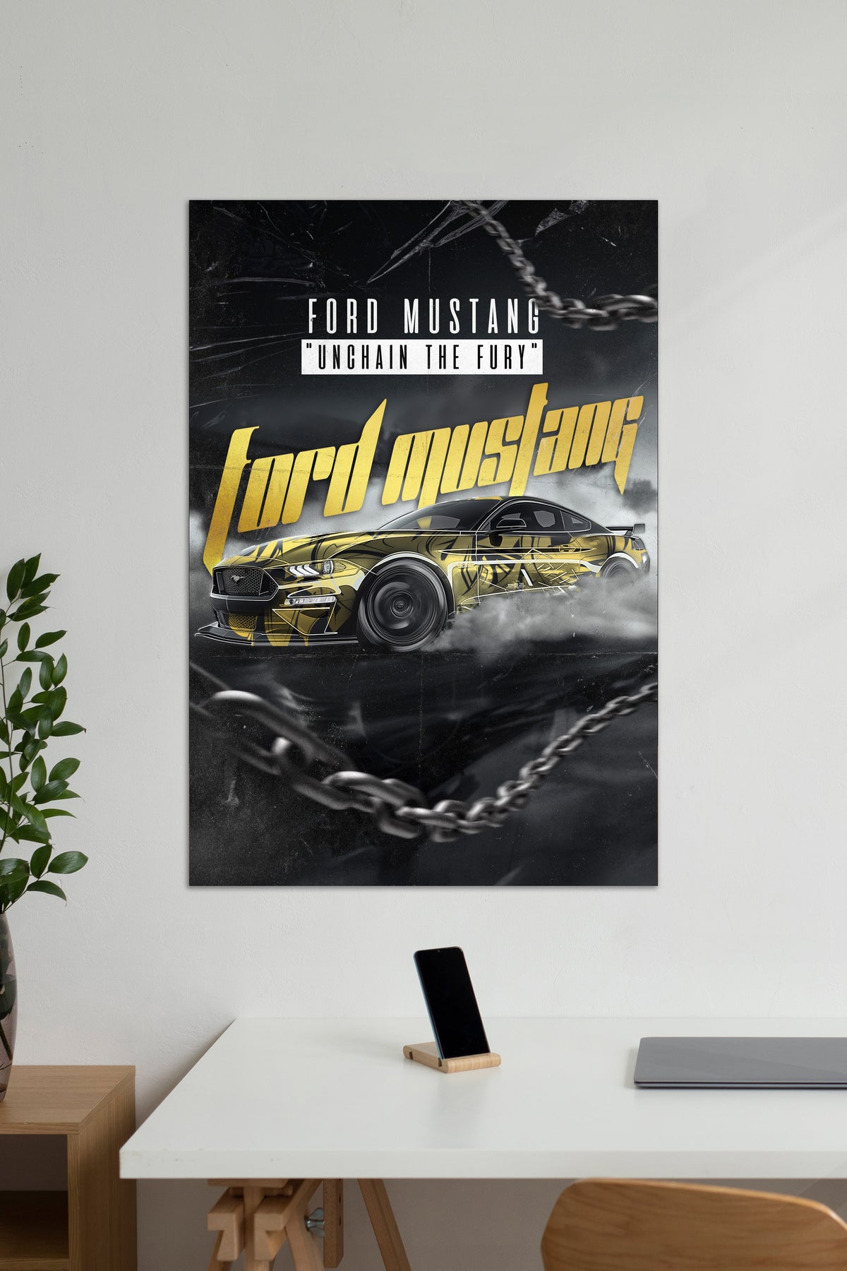 FORD MUSTANG UNCHAIN THE FURY | CONCEPT CAR #08 | CAR POSTERS - A4