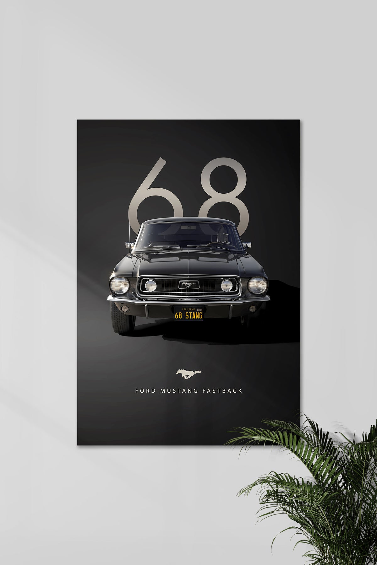 FORD MUSTANG FASTBACK 1968 | VINTAGE CAR #2 | CAR POSTERS - A4