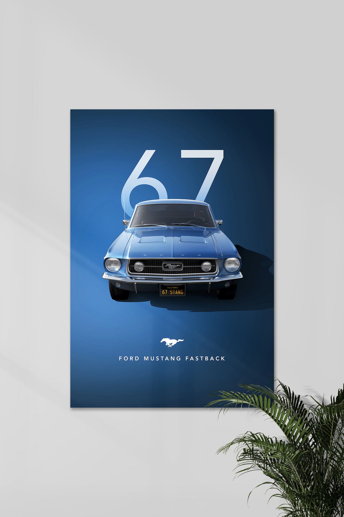 FORD MUSTANG FASTBACK 1967 | VINTAGE CAR #2 | CAR POSTERS - A4