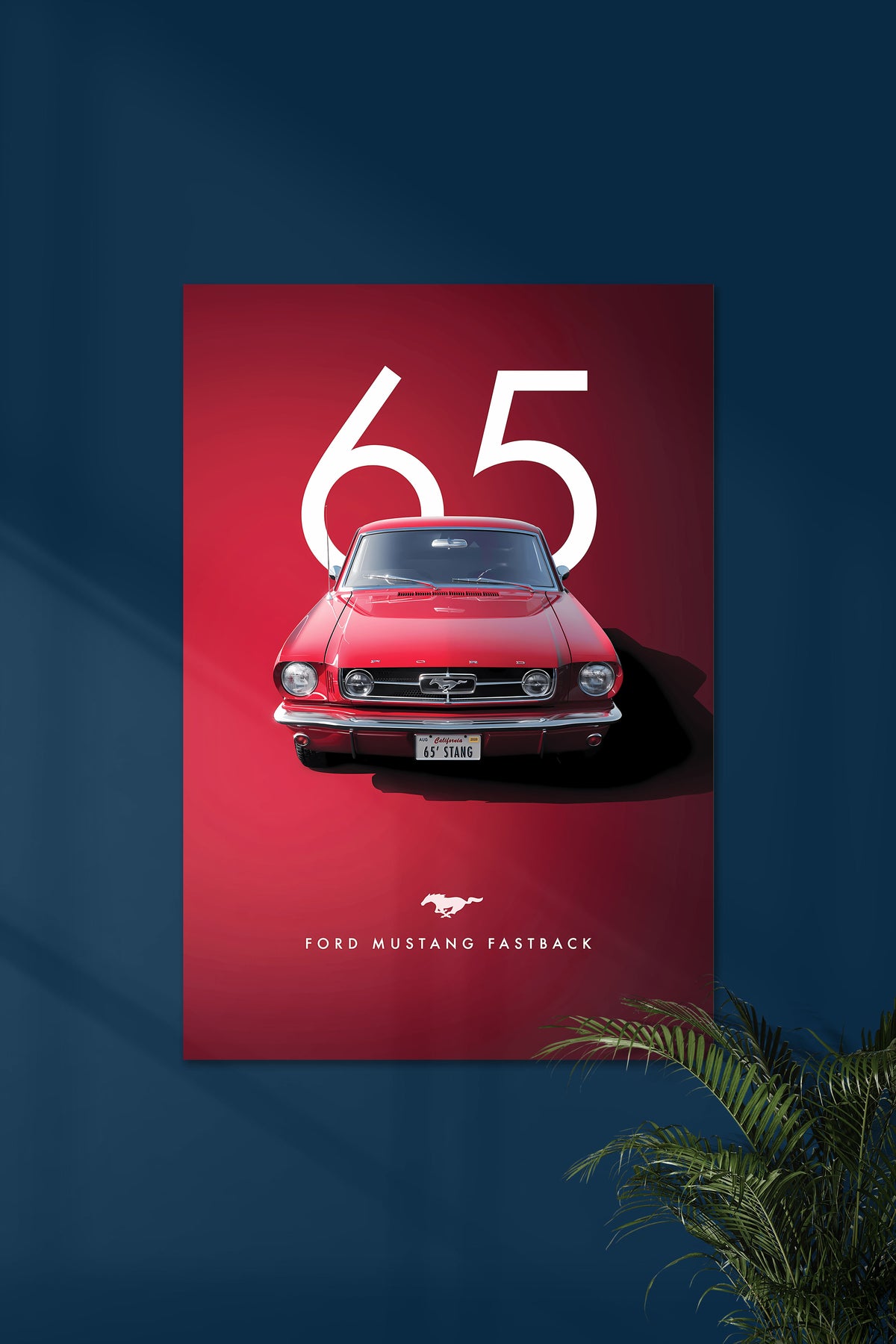 FORD MUSTANG FASTBACK 1965 | VINTAGE CAR #2 | CAR POSTERS - A4