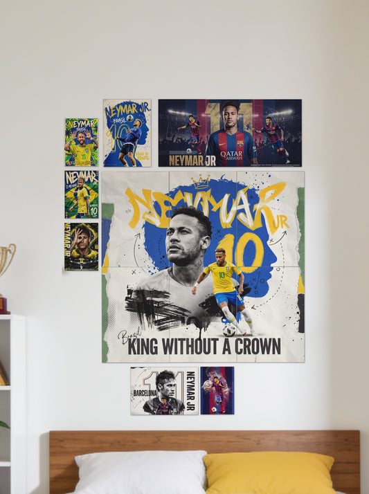 Neymar Jr King Without a Crown wall setup pack in a real room, view 1