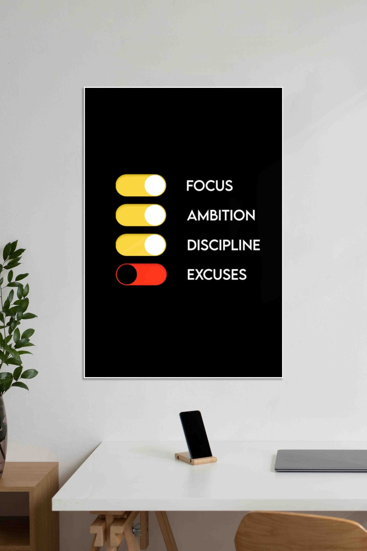 FOCUS X EXCUSES | Gym | Motivational Poster - A4