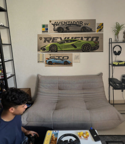 Perfect Lamborghini wall setup pack in a real room, view 5