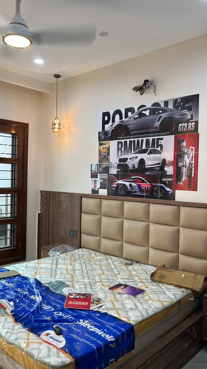 Porsche & BMW bedroom wall