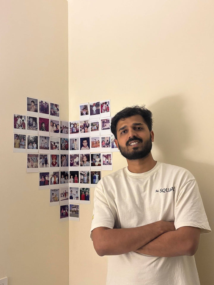 Heart-shaped photo wall
