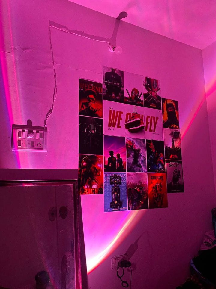 Sunset-lamp poster wall