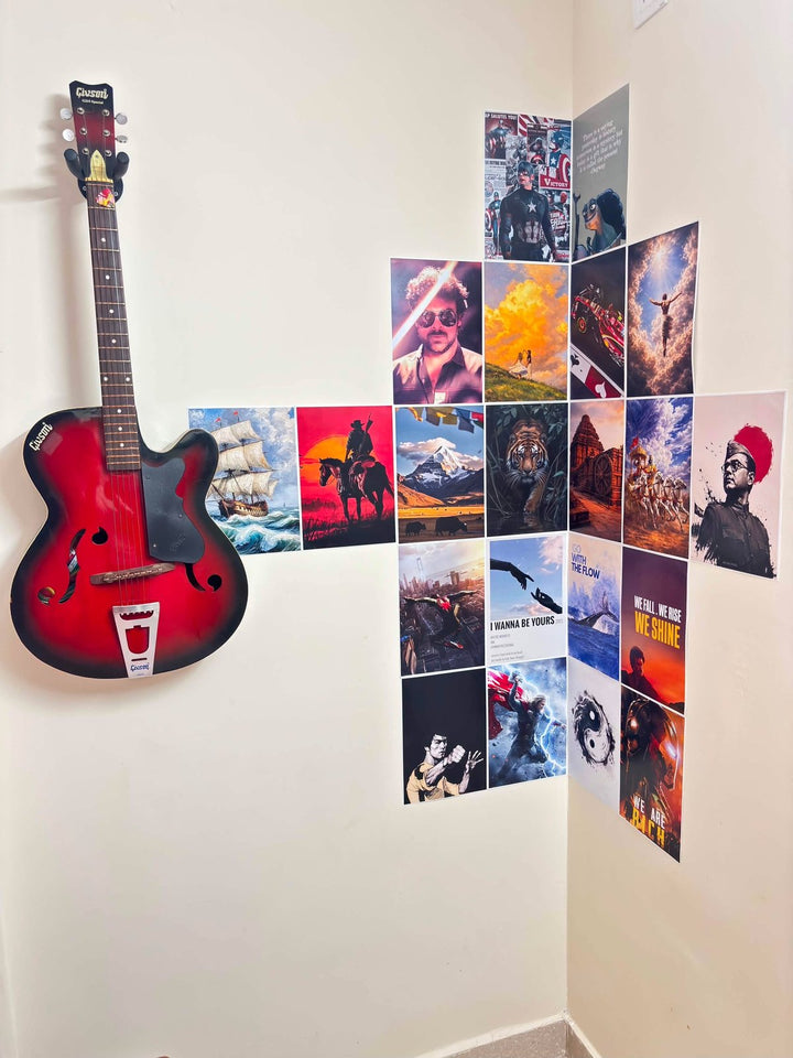 Corner wall with a guitar