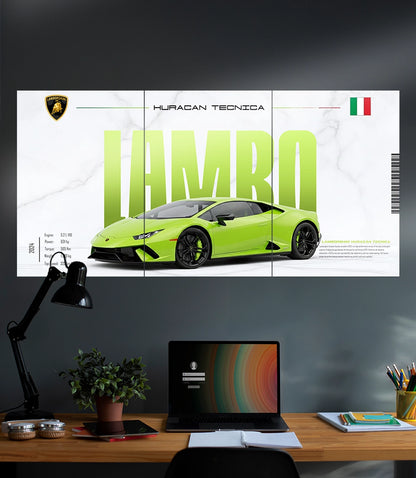 Lamborghini Huracan Tecnica | Solid Car Set | 3 Piece Set