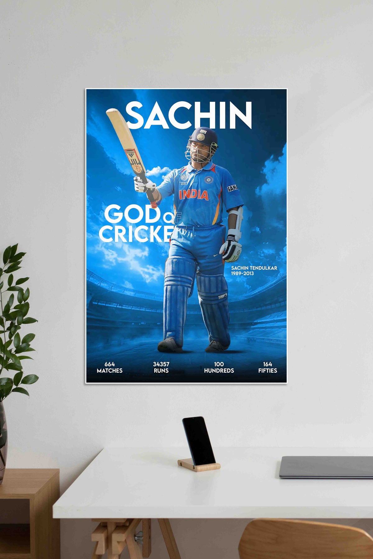 God of Cricket | Sachin Tendulkar | Cricket Poster - A4